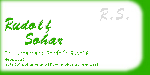 rudolf sohar business card